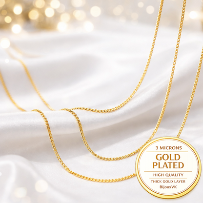 Gold plated diamond curb chain - high quality European gold plated