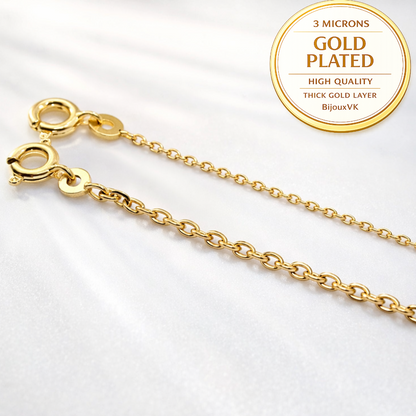 Gold plated chain with diamond-cut curb link - high quality European gold plated