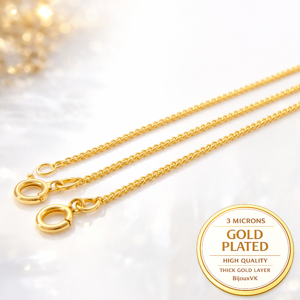 Gold plated diamond curb chain - high quality European gold plated