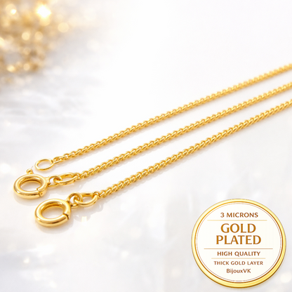 Gold plated diamond curb chain - high quality European gold plated