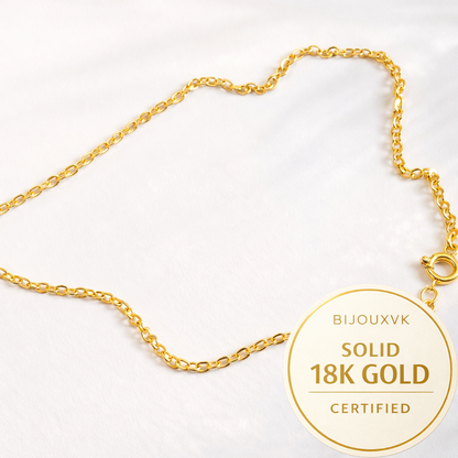 18K Solid Gold Ankle Chain - 750/1000 - 18K - 2 mm