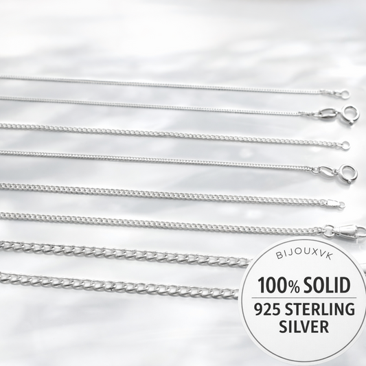 Chaîne maille gourmette limée en argent massif 925/1000 – Collier argent 925 maille gourmette diamantée