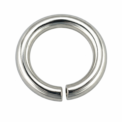 Anneau de bout en or massif 18 carats couleur or gris, anneau brisé pour création et réparation de bijoux
