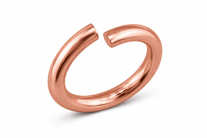 Anneau de bout en or massif 18 carats couleur or rose, anneau d’emmaillement pour la jonction et l’assemblage de bijoux