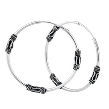 Load image into Gallery viewer, 925 Sterling Silver Hoop Earrings Style 9 - Patterned Hoops - with Berlingot Box and Gift Bag
