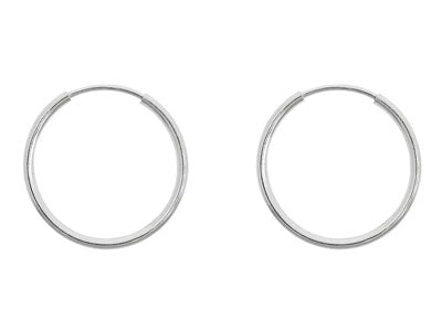 Simple round hoop earrings in 925 silver - 1.5 mm wire