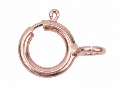 Fermoir anneau ressort en or massif couleur or rose, disponible en 18 carats et 9 carats, pour création et réparation de bijoux