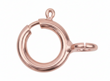 Charger l'image dans la galerie, Fermoir anneau ressort en or massif couleur or rose, disponible en 18 carats et 9 carats, pour création et réparation de bijoux
