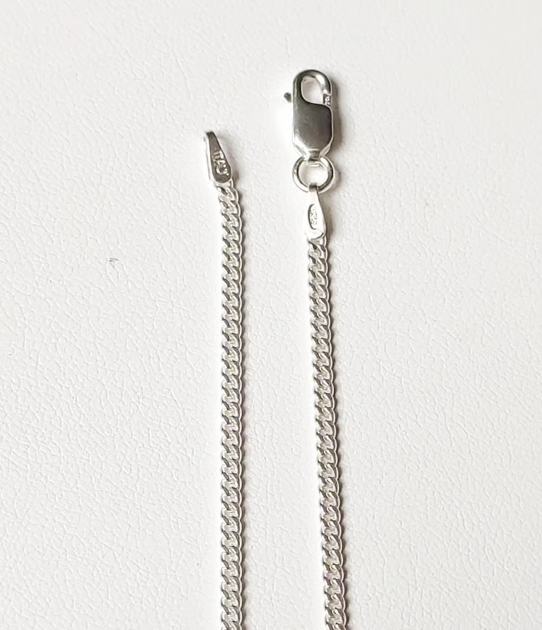 Solid silver chain 925/1000 diamond-cut curb link 1.5 mm