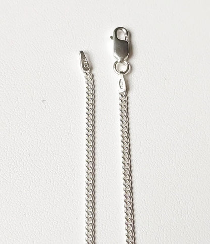 Solid silver chain 925/1000 diamond-cut curb link 1.5 mm