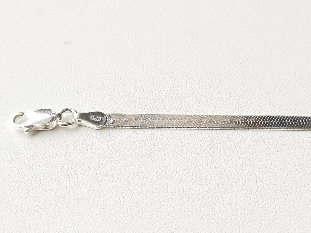 Bracelet en argent massif 925/1000 - maille serpent plate