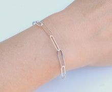 Load image into Gallery viewer, Bracelet/Gourmette in solid silver 925/1000 - Flat jaseron mesh
