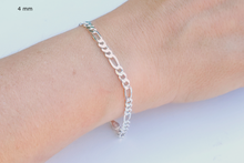 Load image into Gallery viewer, Bracelet/Gourmette in solid silver 925/1000 - Figaro mesh
