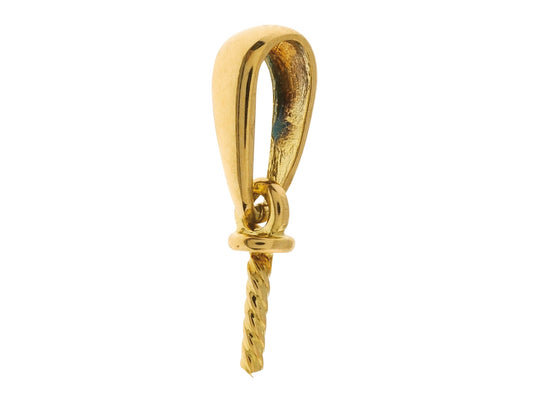 Bélière pour perle en or jaune massif 18 carats 750/1000 – Support pendentif pour perles 6 à 12 mm – Création et réparation de bijoux