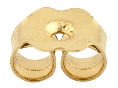 Fermoir ondulé pour boucles d'oreilles - apprêt poussette/papillon - or massif 18K 750/1000 - poinçon de garantie - vendu par paires