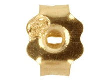 Charger l&#39;image dans la galerie, Fermoir ondulé pour boucles d&#39;oreilles - apprêt poussette/papillon - or massif 18K 750/1000 - poinçon de garantie - vendu par paires
