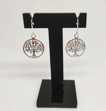 Charger l&#39;image dans la galerie, Boucles d&#39;oreilles argent massif 925/1000 motif arbre de vie
