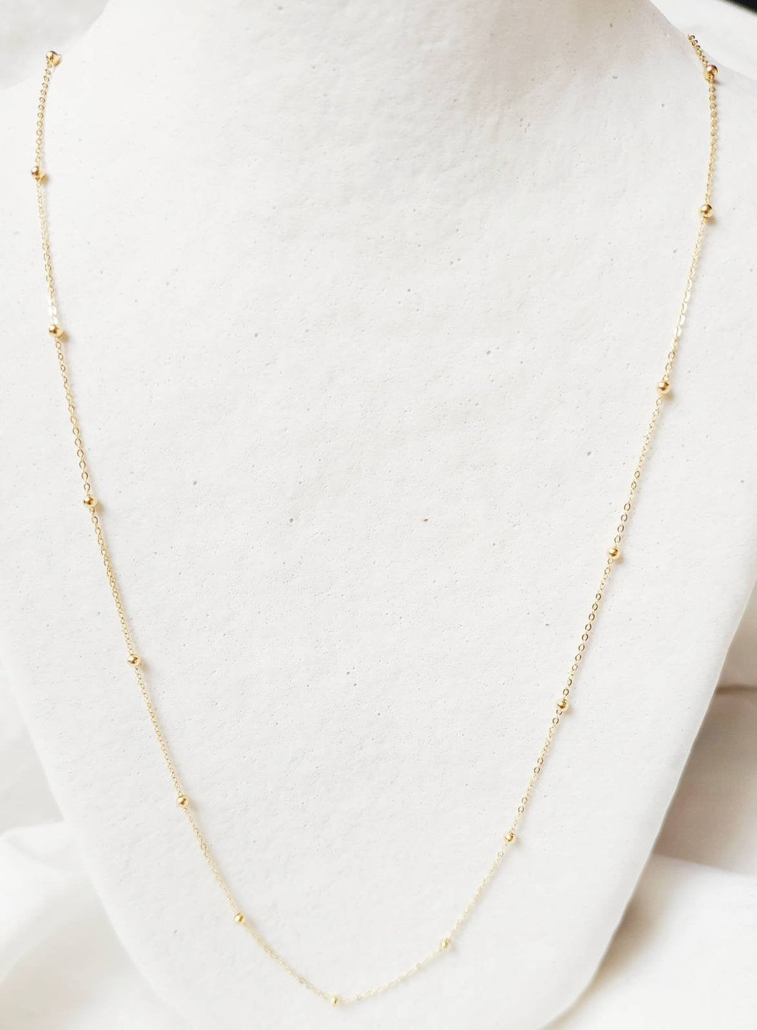 Collier-chaine en or jaune massif 18 carats 750/1000 - maille boule