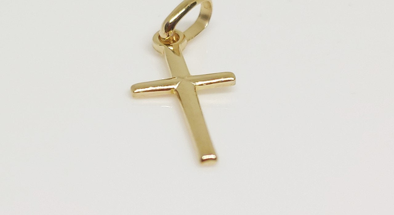 Solid 18K Yellow Gold Cross Pendant 750/1000 18K - with box and gift bag