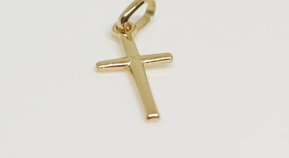 Solid 18K Yellow Gold Cross Pendant 750/1000 18K - with box and gift bag