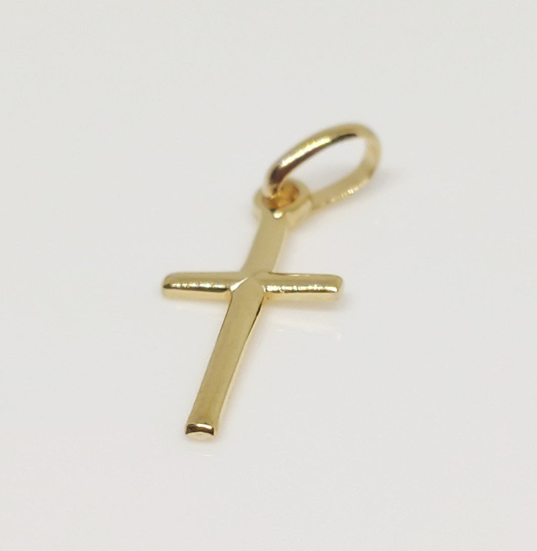 Pendentif croix en or jaune massif 18 carats 750/1000 18K   - avec écrin et sachet cadeau