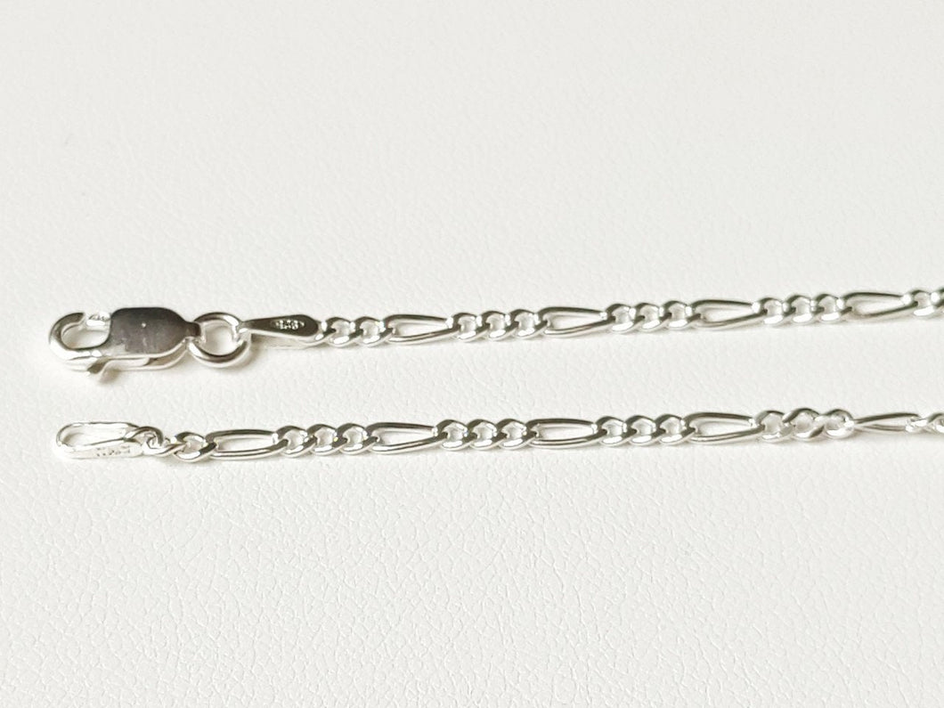 Chaine en argent massif 925/1000 maille figaro 2,2 mm