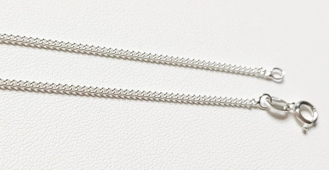 Solid silver chain 925/1000 diamond-cut curb link 1.5 mm