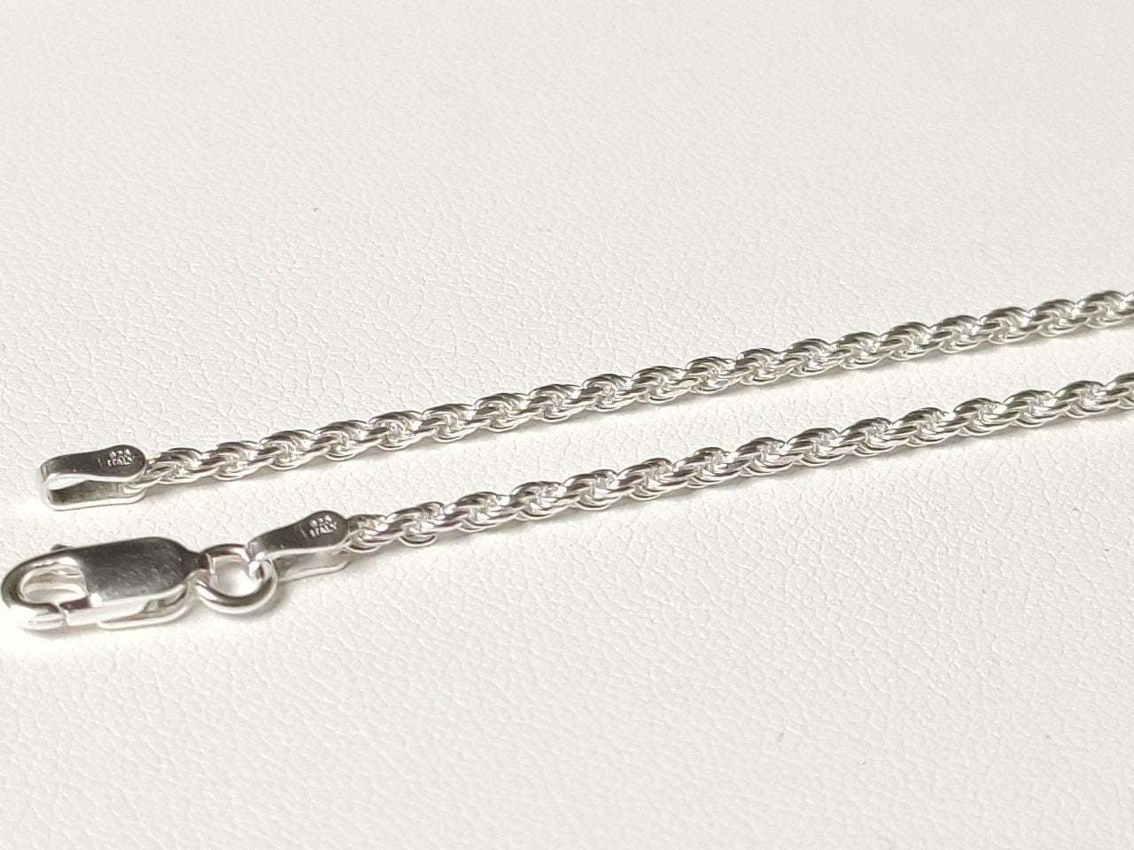 Chaîne maille corde en argent massif 925/1000 – Collier argent 925 maille corde tressée