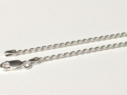Chaîne maille corde en argent massif 925/1000 – Collier argent 925 maille corde tressée