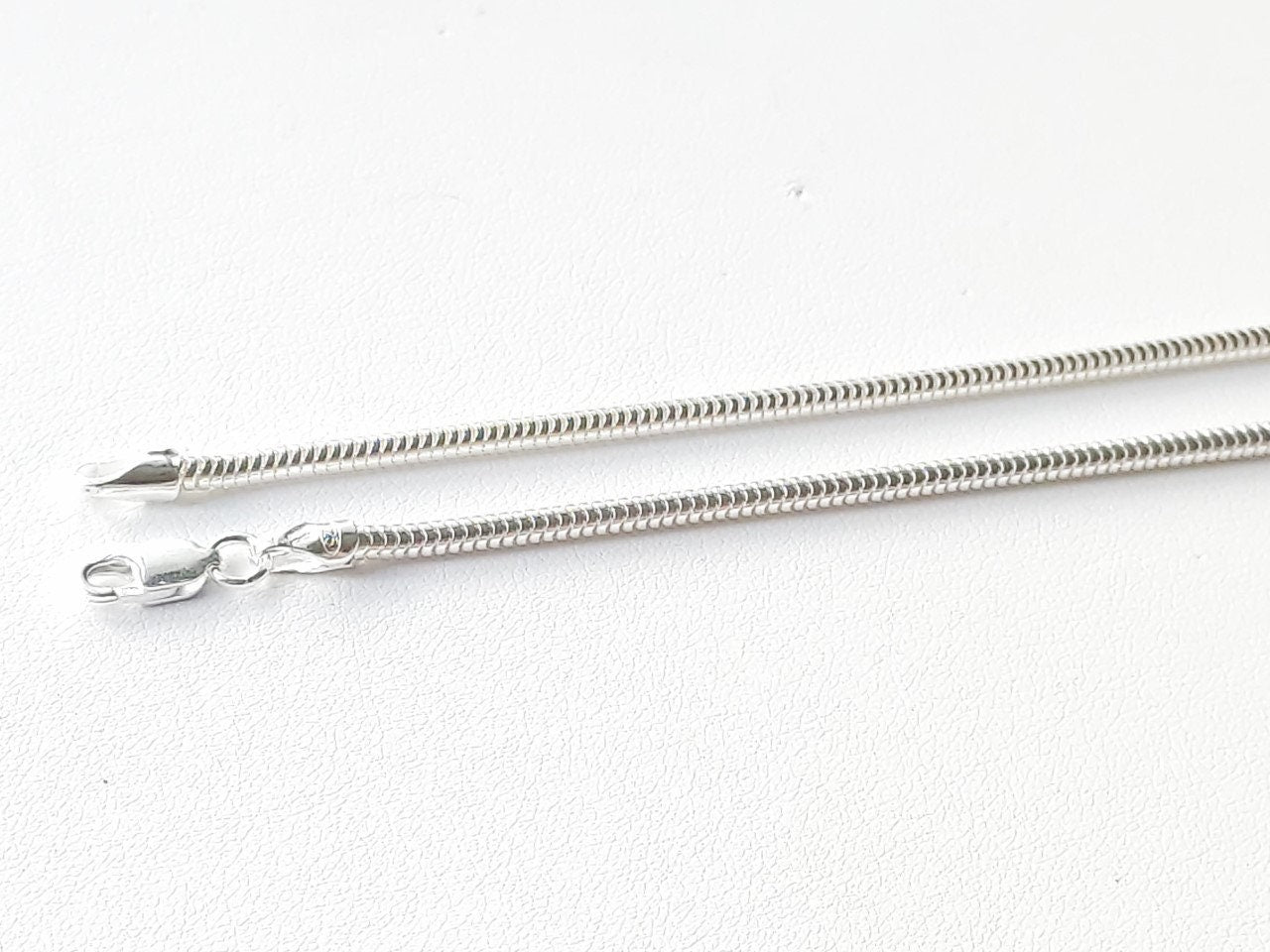 Fine chain in solid silver 925/1000 snake mesh 0.7 mm