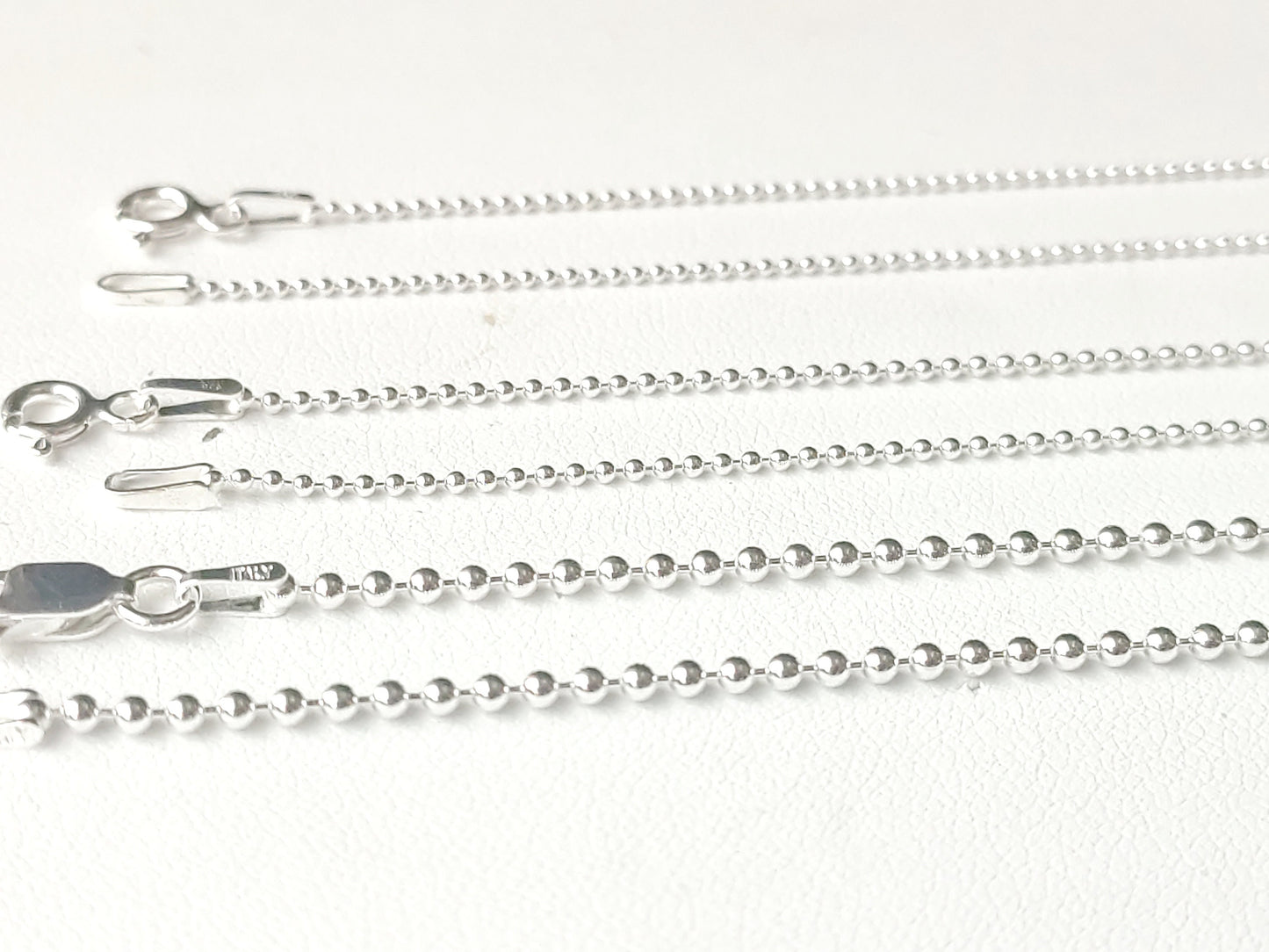 Chaîne maille boule en argent massif 925/1000 – Collier boules serrées argent 925