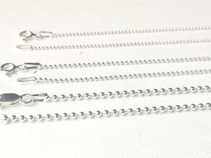 Chaîne maille boule en argent massif 925/1000 – Collier boules serrées argent 925