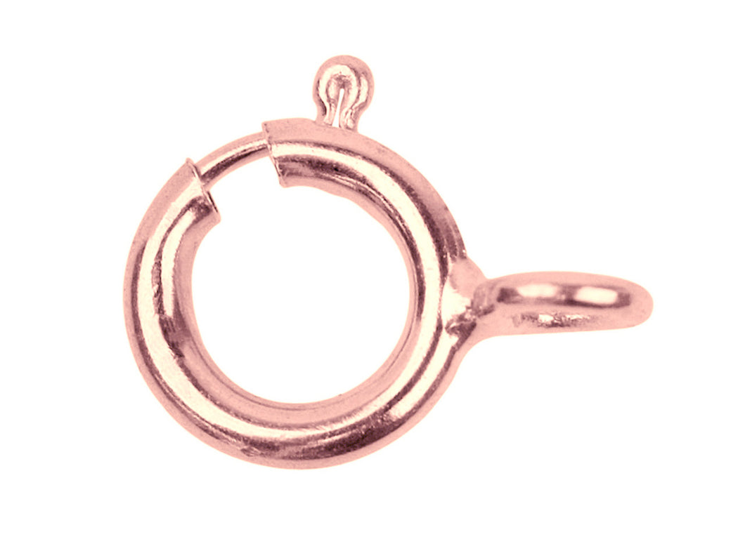 Spring ring clasp in 18K red gold 750/1000 or 375/1000 - guarantee hallmark - French manufacture - primer for jewelry making