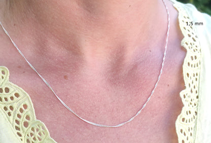925/1000 solid silver chain twisted 2.2 mm