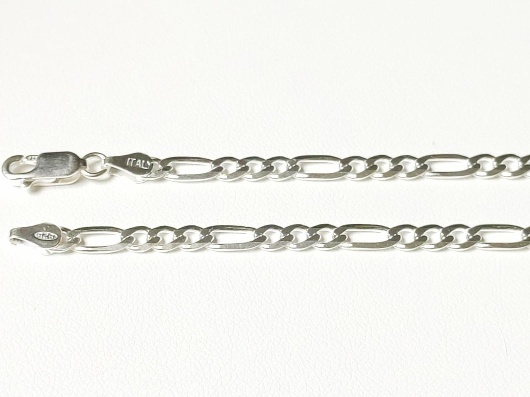 Chaine en argent massif 925/1000 maille figaro 4 mm