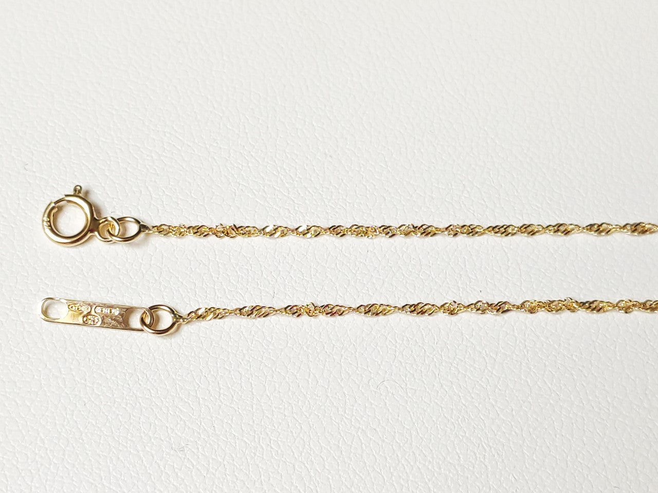 18K Solid Gold Anklet Bracelet - Singapore Mesh - 750/1000 - 18K