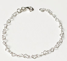 Load image into Gallery viewer, Bracelet/Gourmette in solid silver 925/1000 - Heart mesh
