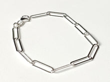 Load image into Gallery viewer, Bracelet/Gourmette in solid silver 925/1000 - Flat jaseron mesh
