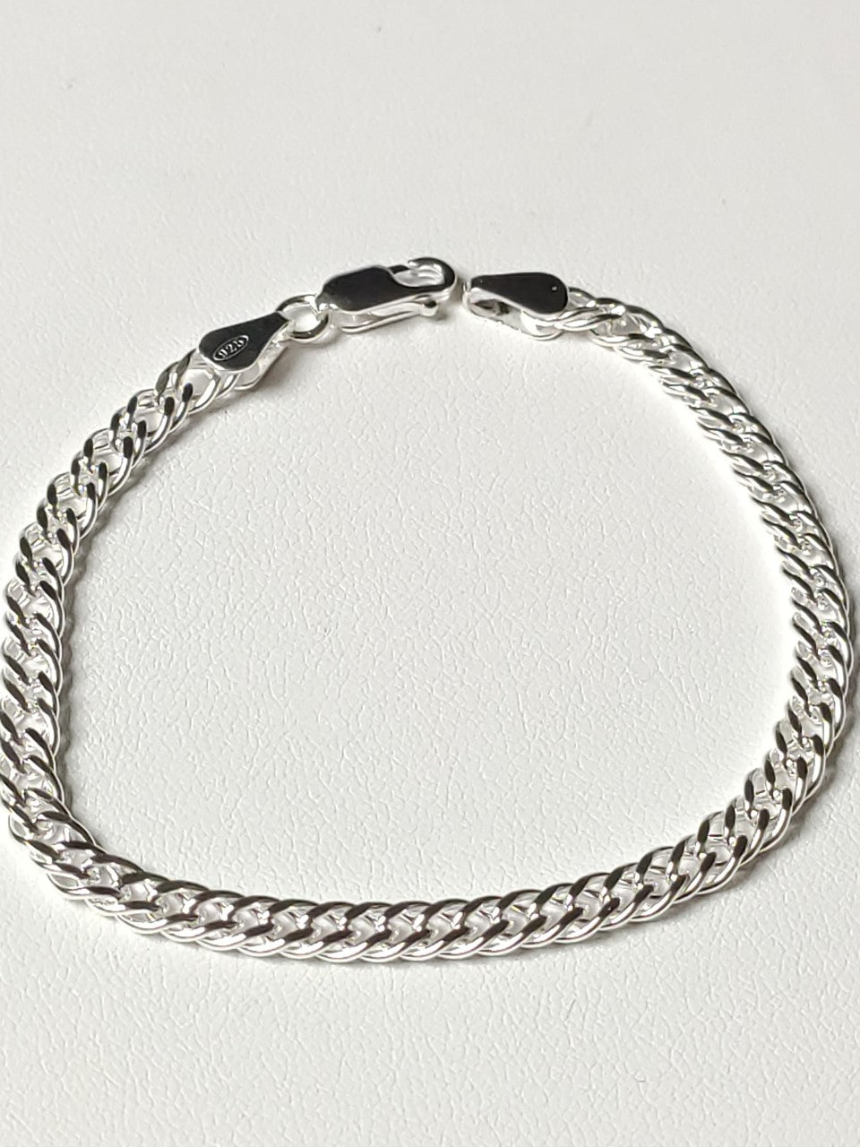 Gourmette/bracelet en argent 925/1000 - maille rambo