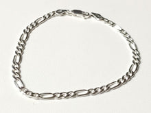 Load image into Gallery viewer, Bracelet/Gourmette in solid silver 925/1000 - Figaro mesh
