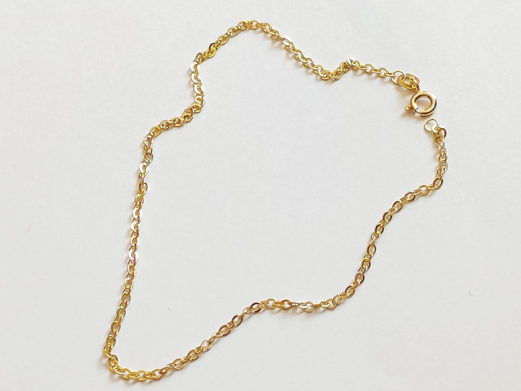 Chaine de cheville en or massif 18 carats maille forçat - 750/1000 - 18K - 1,7 mm