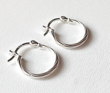 Load image into Gallery viewer, 925 Solid Silver Hoop Earrings - Twisted Hoops
