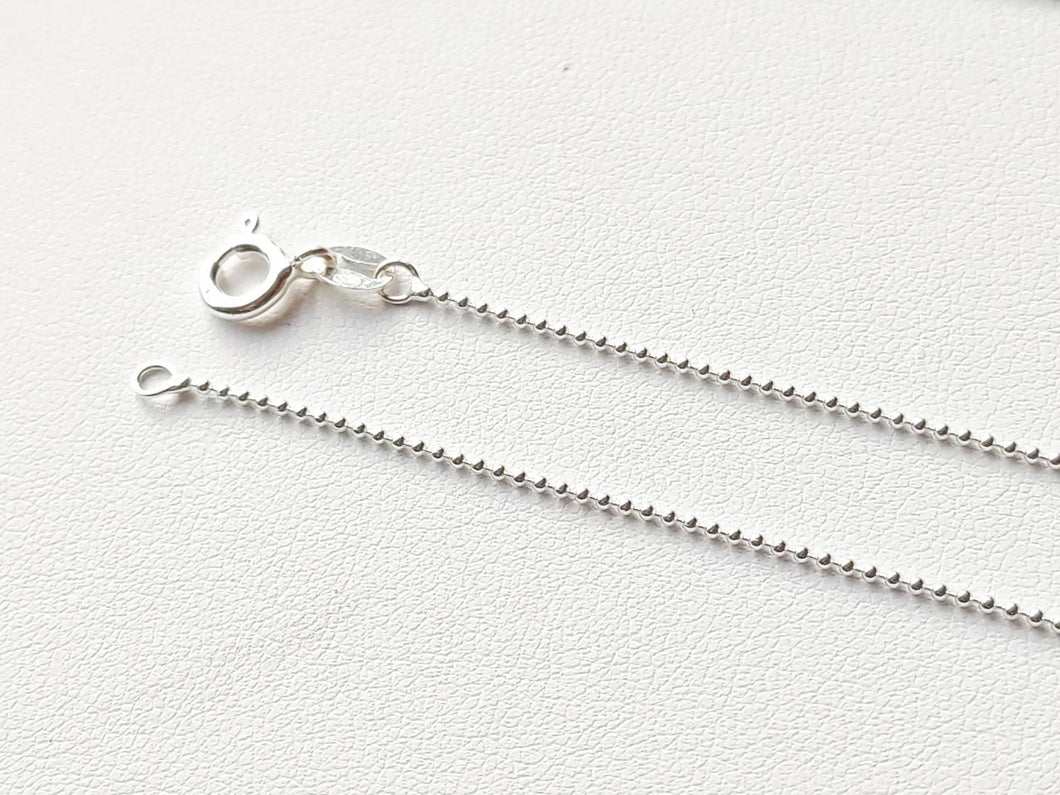 925 solid silver chain - 1 mm ball link