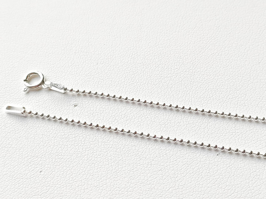 Chaine en argent massif 925 - maille boule 1,2 mm