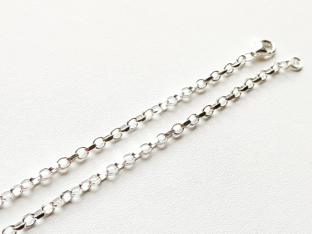 Chaine argent massif 925 maille jaseron limée 3,1 mm