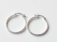 Load image into Gallery viewer, 925 Solid Silver Hoop Earrings - Twisted Hoops
